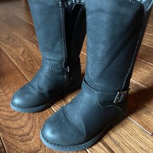 Classic Black Kids Boots with Buckle